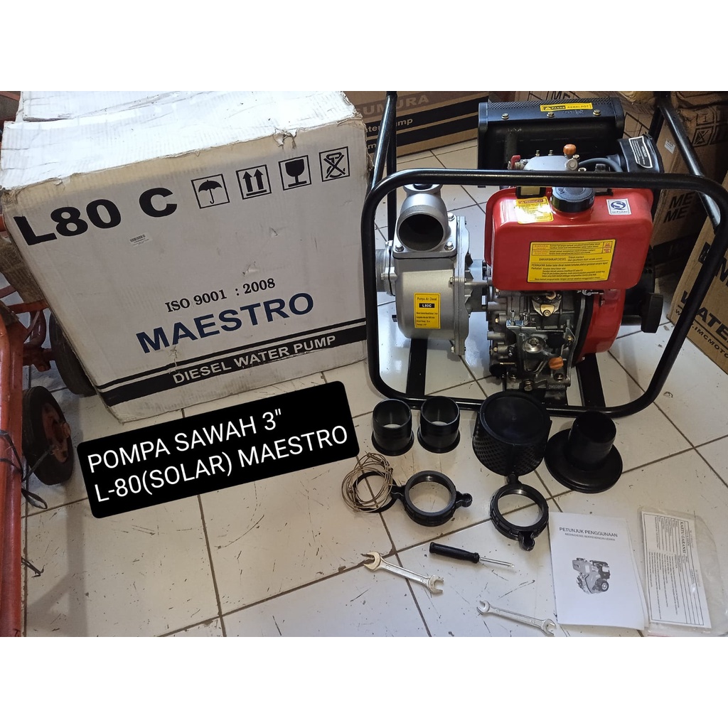 MAESTRO Pompa Air Solar Pompa Alkon Diesel Pompa Irigasi Sawah 3 Inch 3 Dim L80C L-80C Maestro