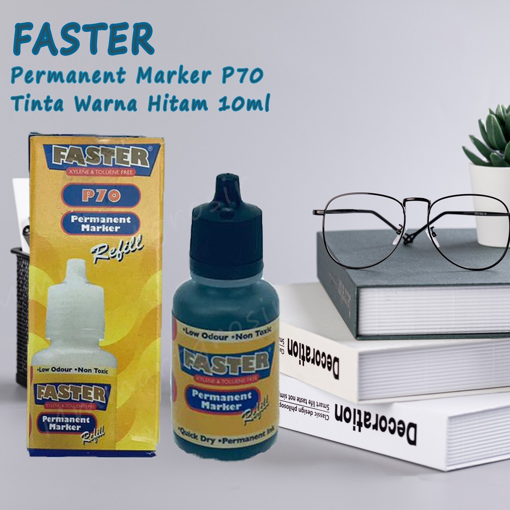 Faster P70 / Permanent Marker / Tinta Hitam Permanent / Refill