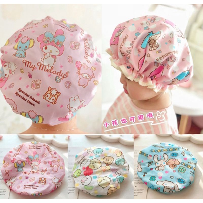 Shower Cap Snoopy / Shower Cap Cinnamonroll / Shower Cap Karakter Hello Kitty My Melody Doraemon