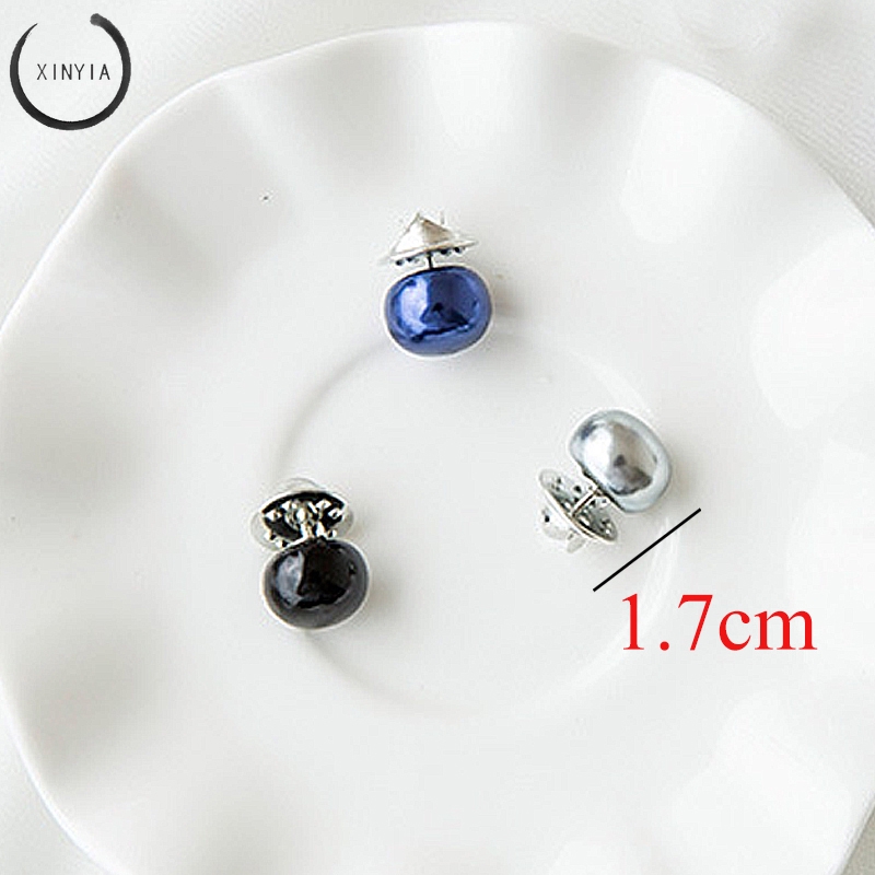 Colorful Zircon Tombol Bros Untuk Wanita Mutiara Lingkaran Imitasi Wanita Pin Fashion Jewelry