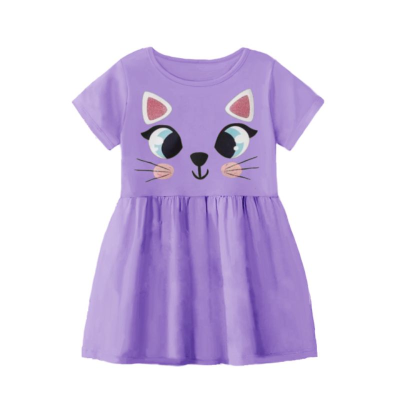 Dress anak perempuan kucing love