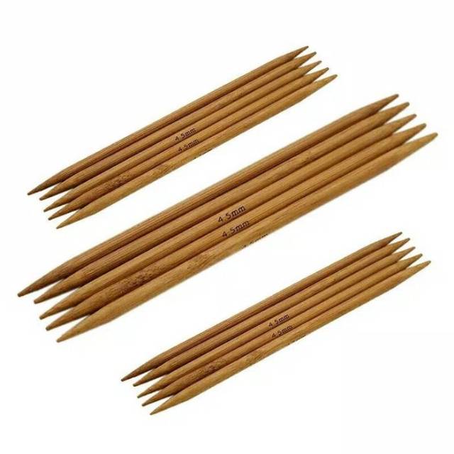 [SET 11Sizes 44Pcs] Bamboo DPN Knitting Needle /Jarum Rajut Double Pointed