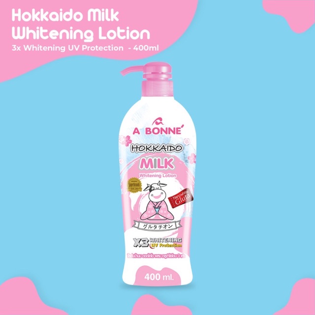 A Bonne Hokkaido Milk Whitening Lotion - 400ml (FREE ABONNE SPA MILK SALT 70gr)