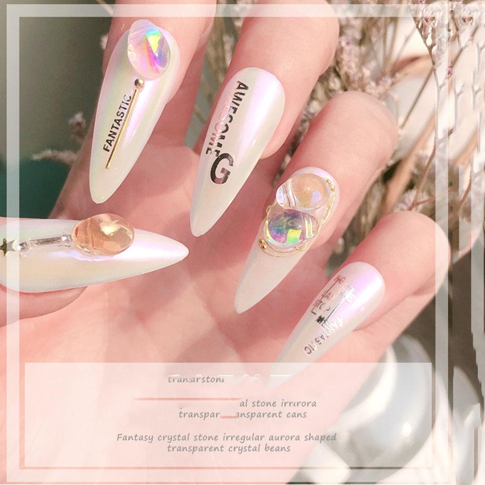 AUGUSTINA Agustina Aurora Batu Kristal 10pcs Gadis Manikur Alat Fashion Permata Tidak Teratur Perhiasan Mengkilap