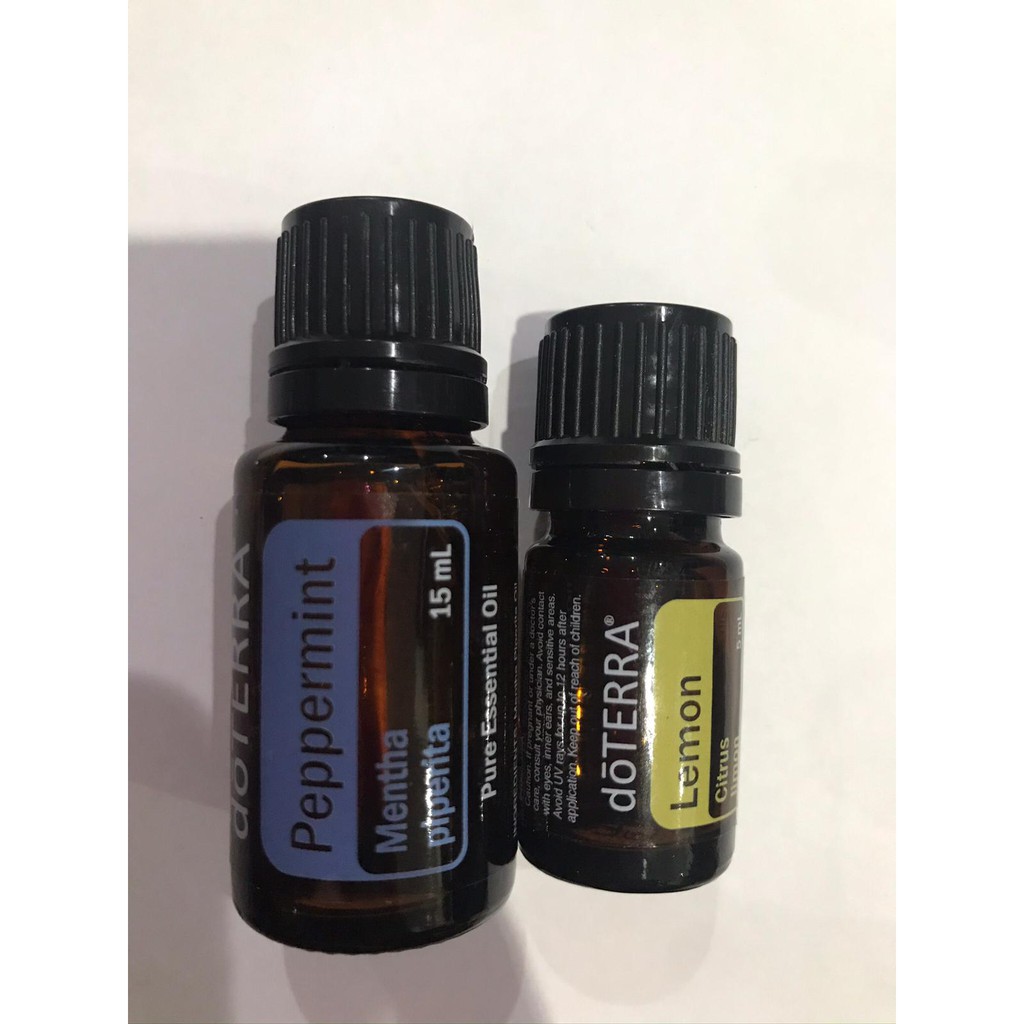 PAKET RAME DOTERRA PEPPERMINT 15ML wangi lama young living + lemon 5ml