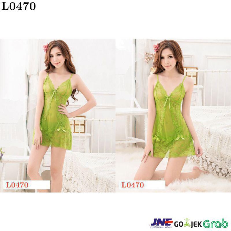 Lingerie Nightgown Hijau Transparan