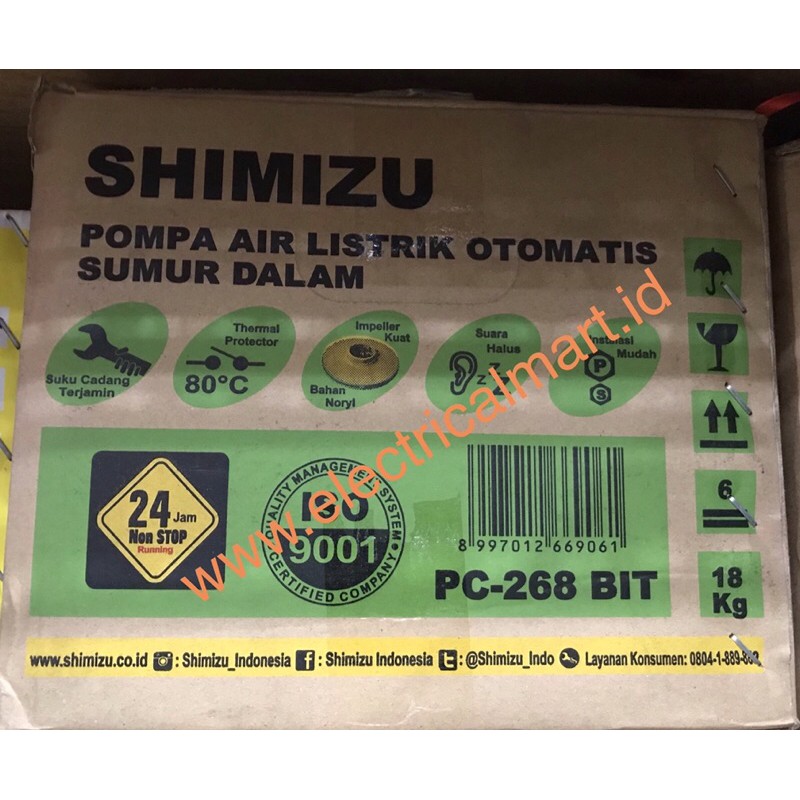 SHIMIZU PC 268 BIT Pompa Jet Pump Sumur Dalam Max 30M