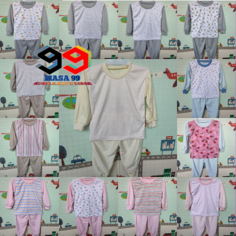 Setelan Baju Bayi Laki Perempuan kombinasi motif dan polos harga termurah kualitas tidak murah