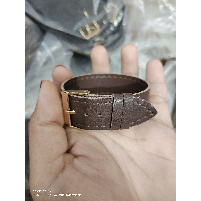 gelang sabuk kulit jaitan / kulit jeruk 2cm