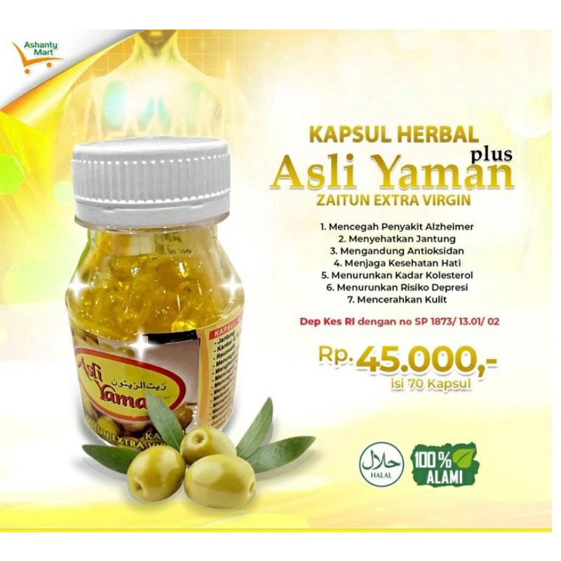 Kapsul Herbal Asli Yaman Zaitun Extra Virgin