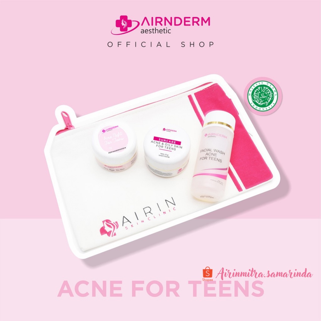 Airnderm Paket Acne For Teens (Free Mini Pouch) Airin Beauty