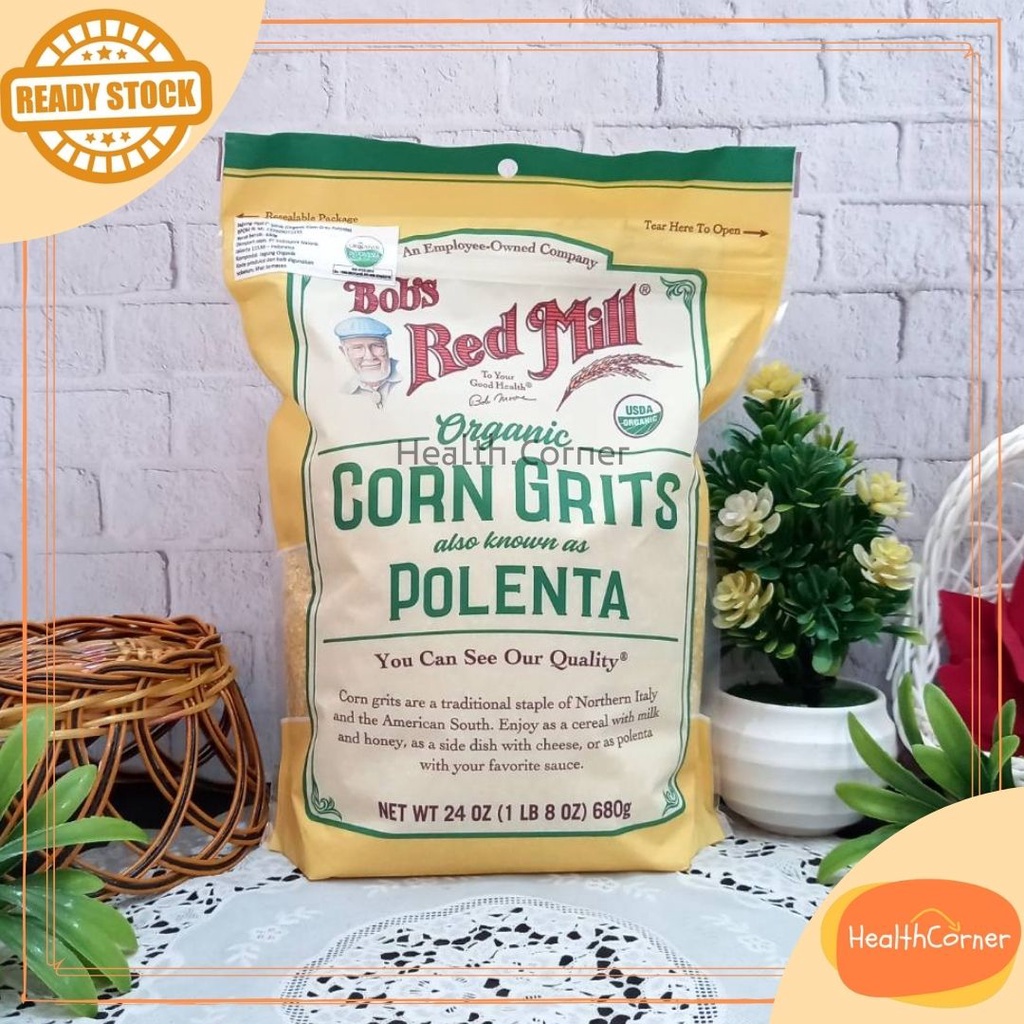 Bob's Red Mill Organic CORN GRITS / POLENTA 24 OZ 680gr - Bobs Red Mill Polenta