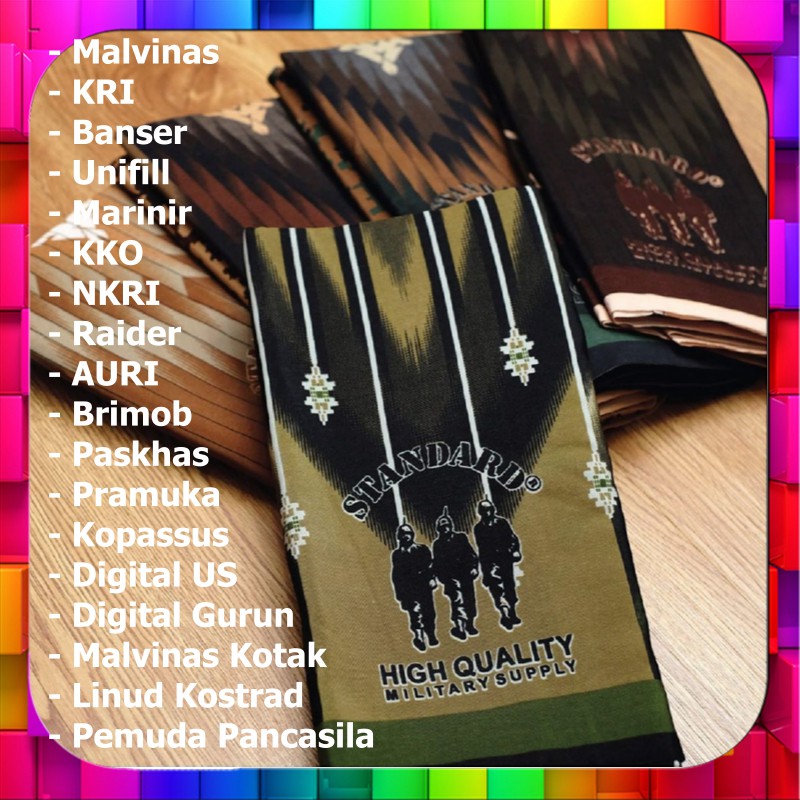 Sarung Pria Murah Dewasa Motif Loreng Army TNI Sarung Santri Tenun Sholat Pria Dewasa Ibadah Lebaran