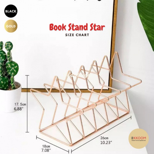 

Sandaran Buku•Penyangga Buku•Book End•Book Stand Star Aesthetic - Gold 096