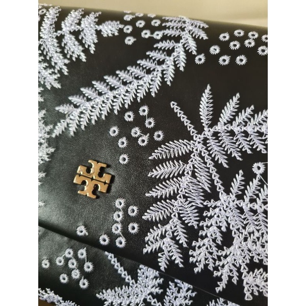 Tas Tory burch kira bordir black white