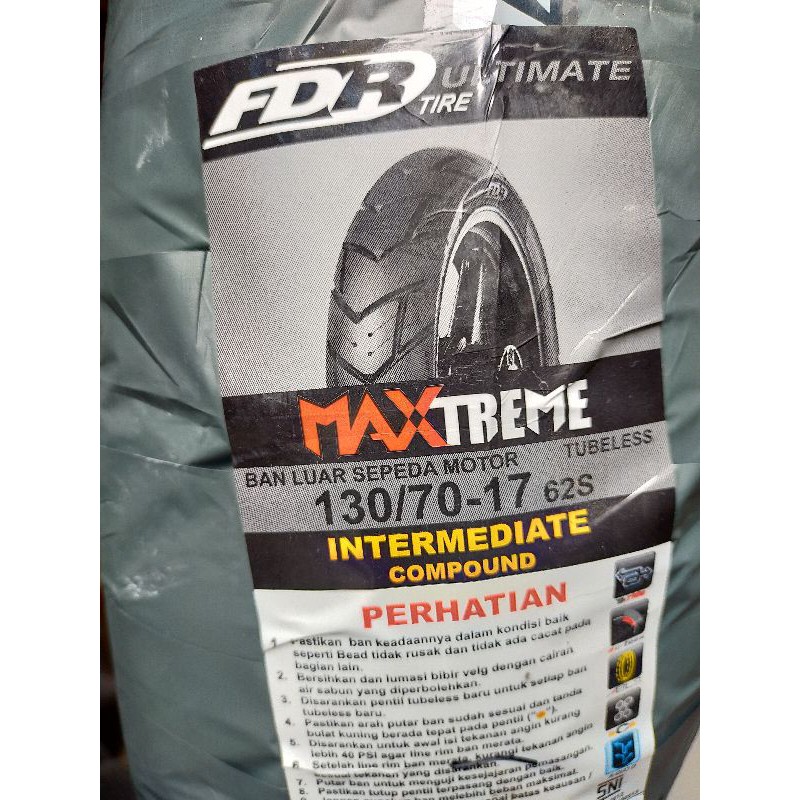 FDR BAN LUAR TYPE MAXTREME 130 / 70 RING 17 TUBELESS TOURING SUPERMOTO