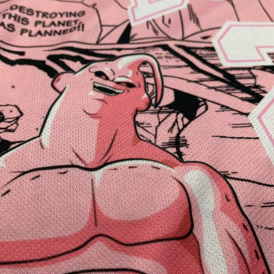 Jersey Michael Jordan Chicago Bulls #23 CUSTOM PINK DRAGON BALL BUU Swingman Bola Basket NBA Baju Ka