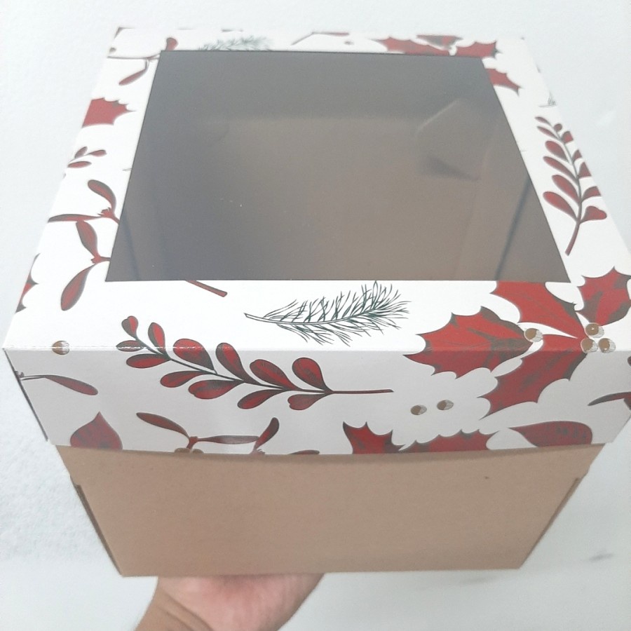 

(5pcs) Kardus Cake Leaf Mika Dus Kue Bolu Brownies Lapis Legit Box Chiffon Packaging Kotak Hampers Size 25 cm