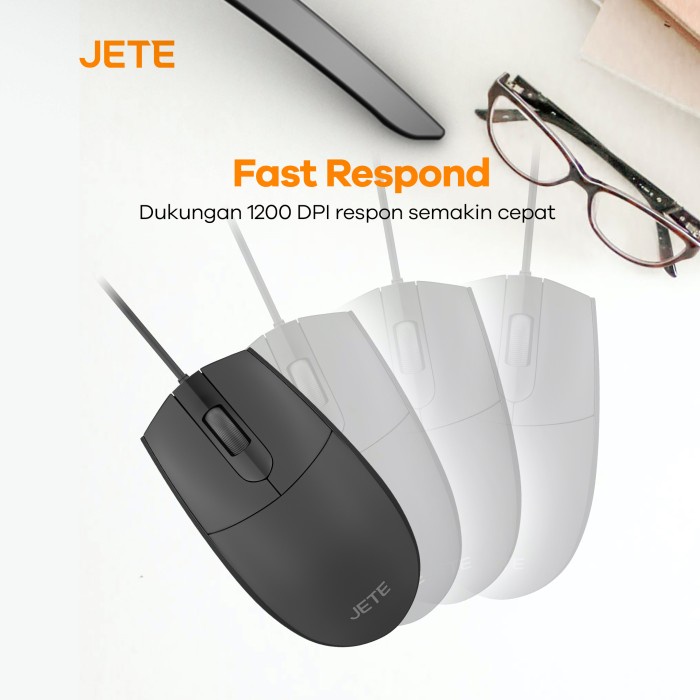 Mouse Kabel JETE MO3 Optical 1200DPI Original Garansi Resmi 2 Tahun