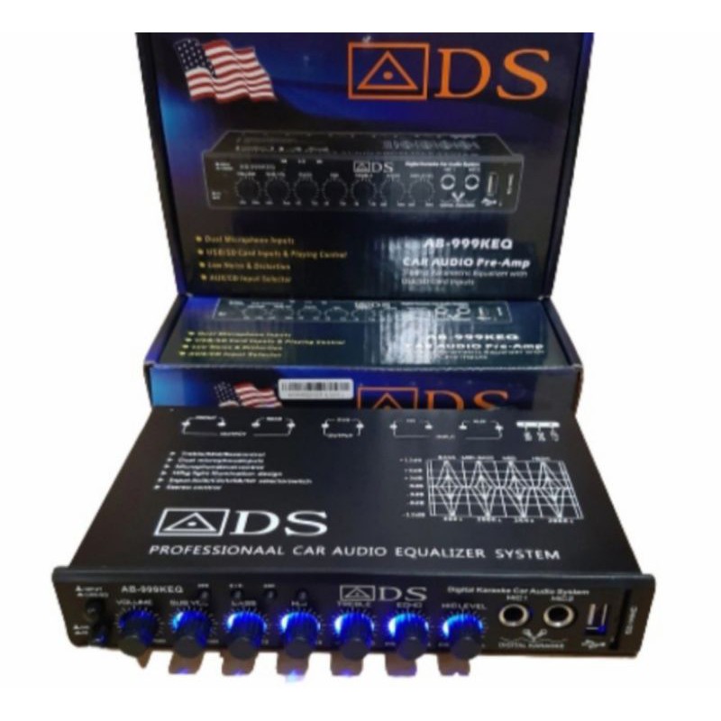Pre Amp Parametrik ADS AB-999KEQ BLUETOOTH EQUALIZER