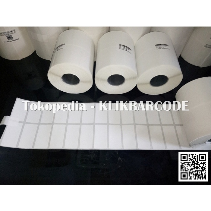 

LABEL BARCODE 40 X 20 (2 LINE) KERTAS STICKER LABEL SEMICOATED 40x20 - 2.500pcs Putih FI