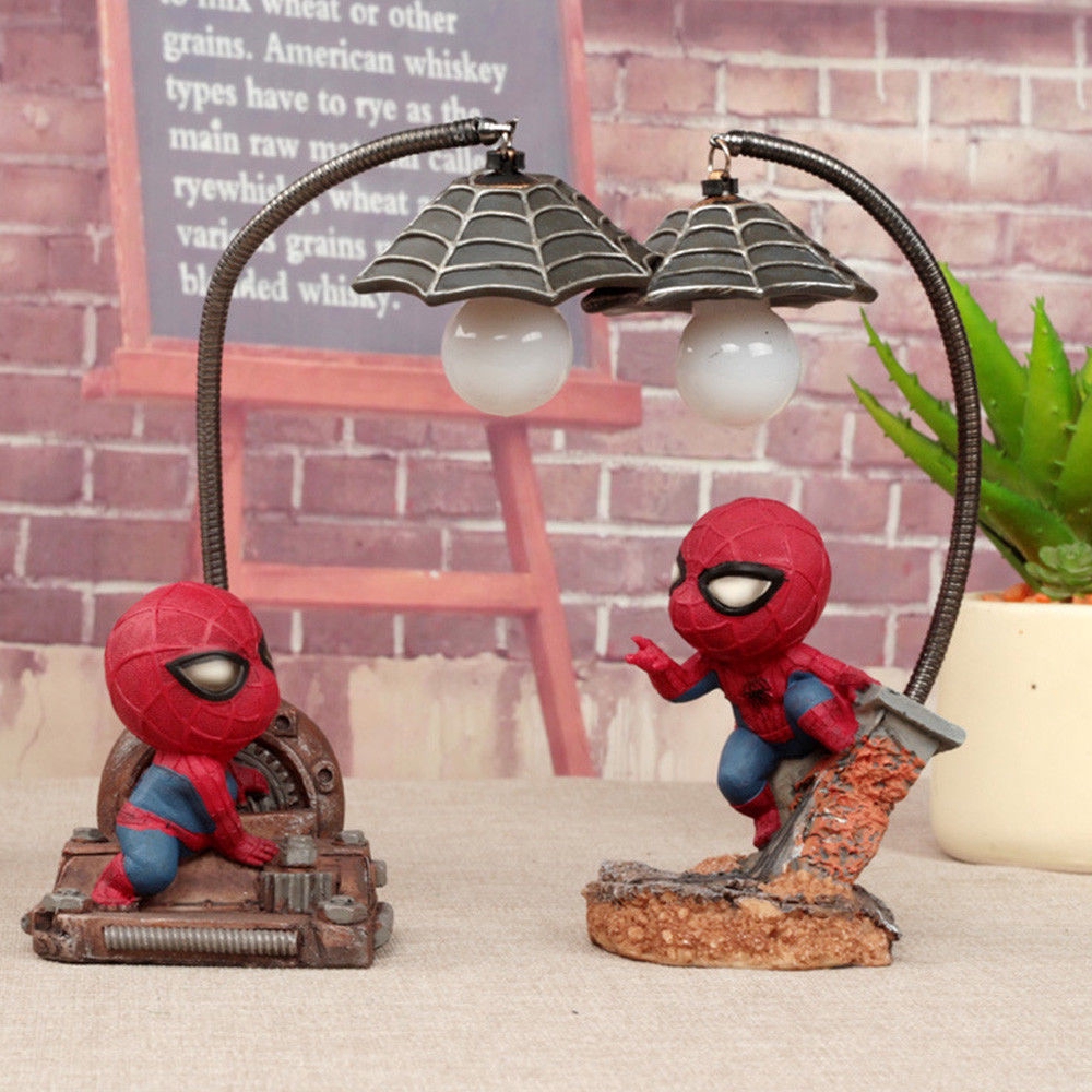 Spiderman Lampu Tidur Led Resin Spider Man Lampu Untuk Anak Kamar Anak Dekorasi Kiri Rumah Hadiah Natal Ulang Tahun