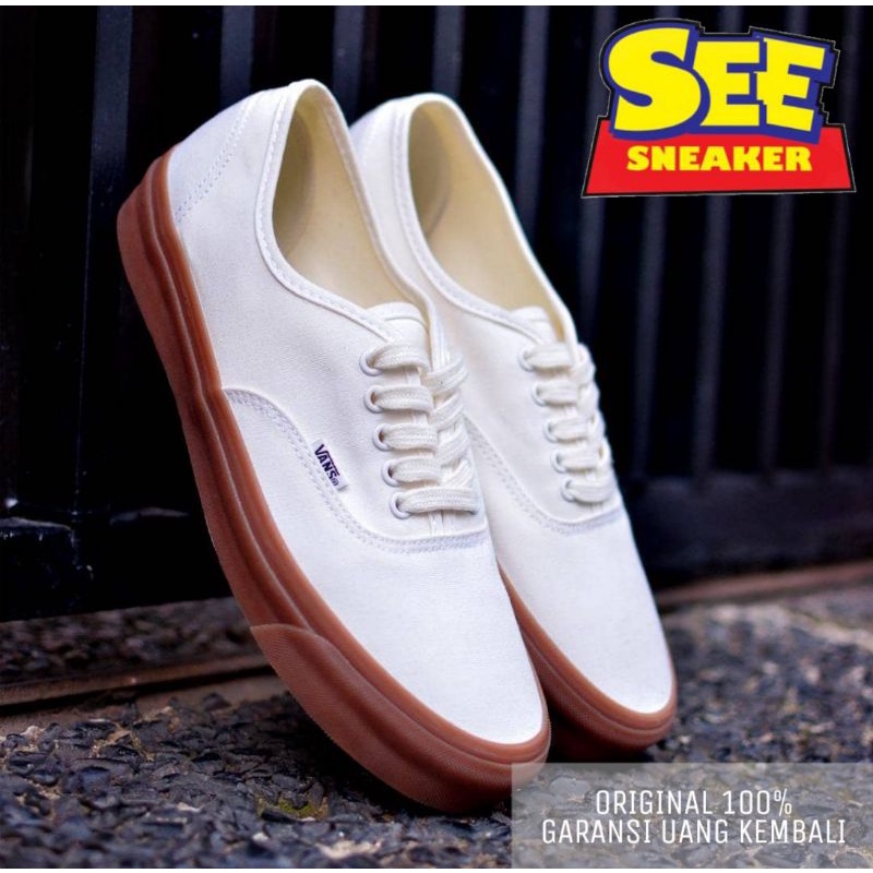 VANS AUTHENTIC MARSHMALLOW BLACK GUM ORIGINAL