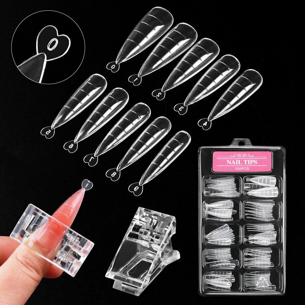 Needway Kuku Palsu Untuk UV Gel Akrilik Dengan Klip Quick Building Manicure Tools Nail Art Cetakan Tips