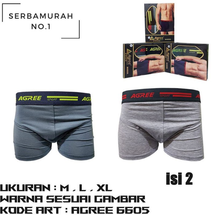 Celana Dalam Boxer Pria Premium Antibacterial (1 box isi 2 - 3) - CD Boxer Pria Berkualitas Nyaman dan Lembut