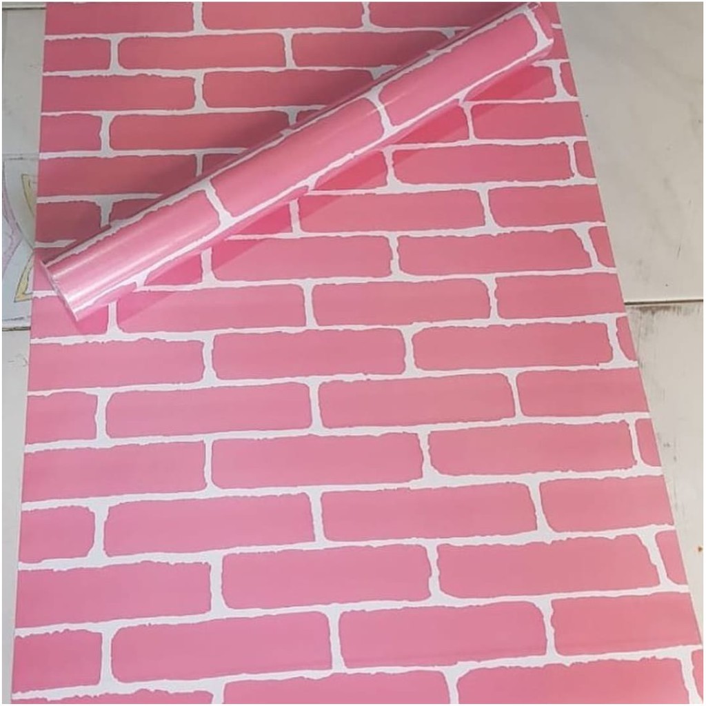 Wallpaper Dinding Batu Bata Pink Baxter Wallpaper Dinding Batu Bata Pink Baxter