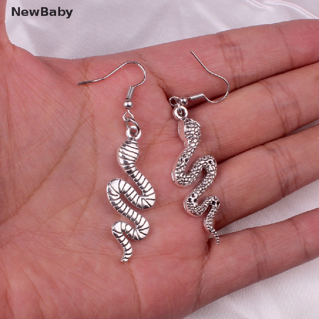 Newbaby 1 Pasang Kalung Rantai Liontin Ular Bahan Alloy Untuk Wanita