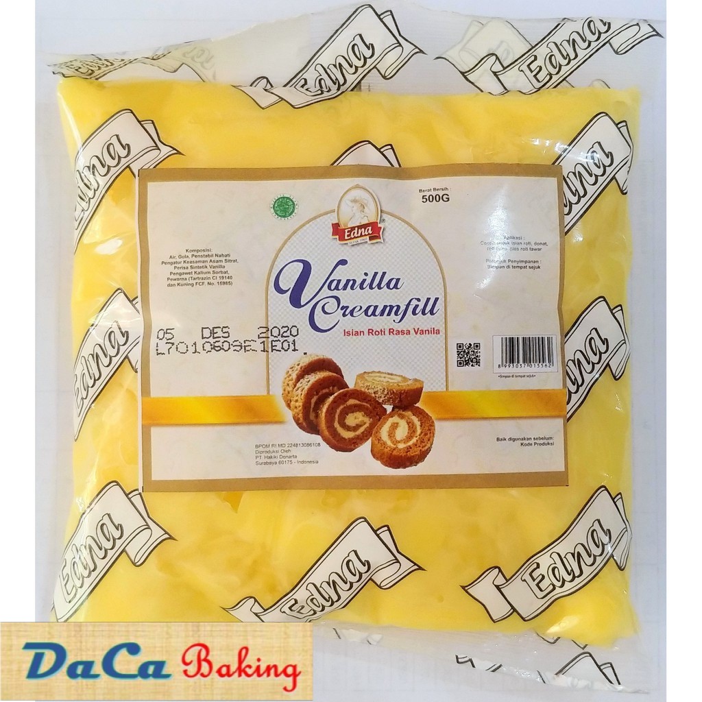 

EDNA SELAI TOPPING OLESAN CREAM FILLING VANILLA VANILA 500gr (BUKAN REPACK) MURAH PROMO