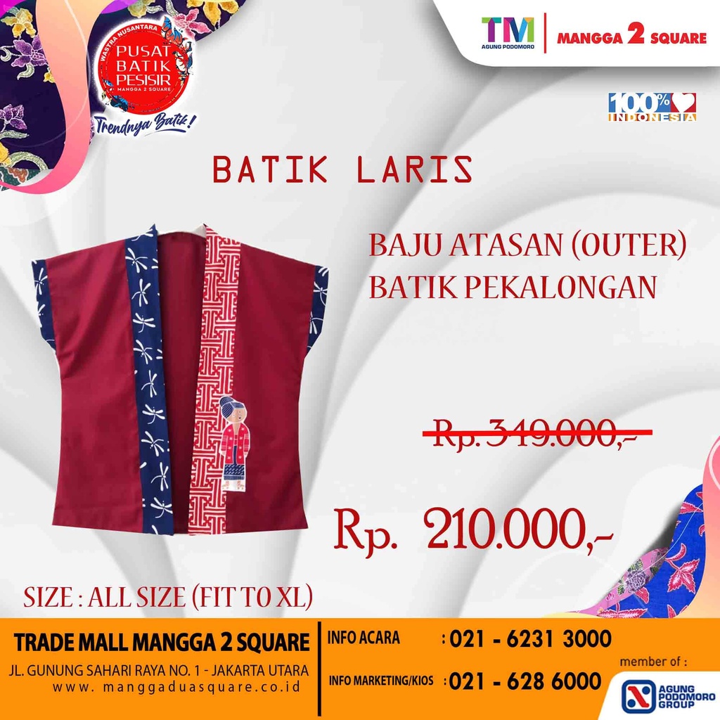 BAJU ATASAN BATIK PEKALONGAN (OUTER) - BATIK LARIS