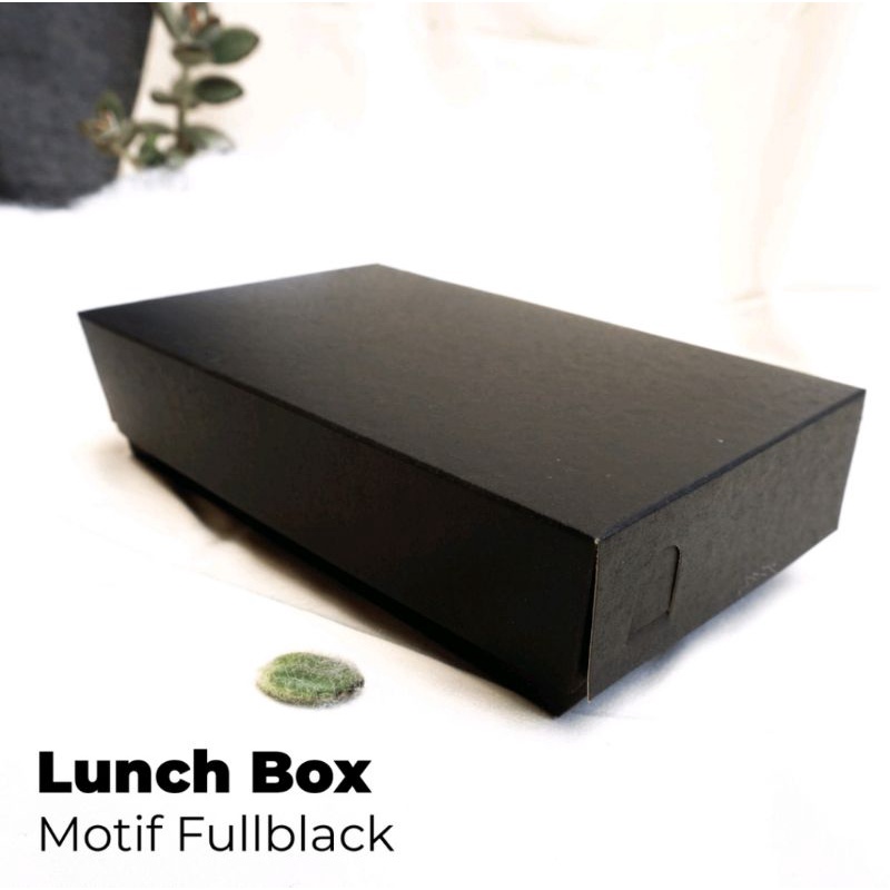 

PAPER BOX / LUNCH BOX FULL BLACK LAMINASI SIZE L 18 x 11 x 5
