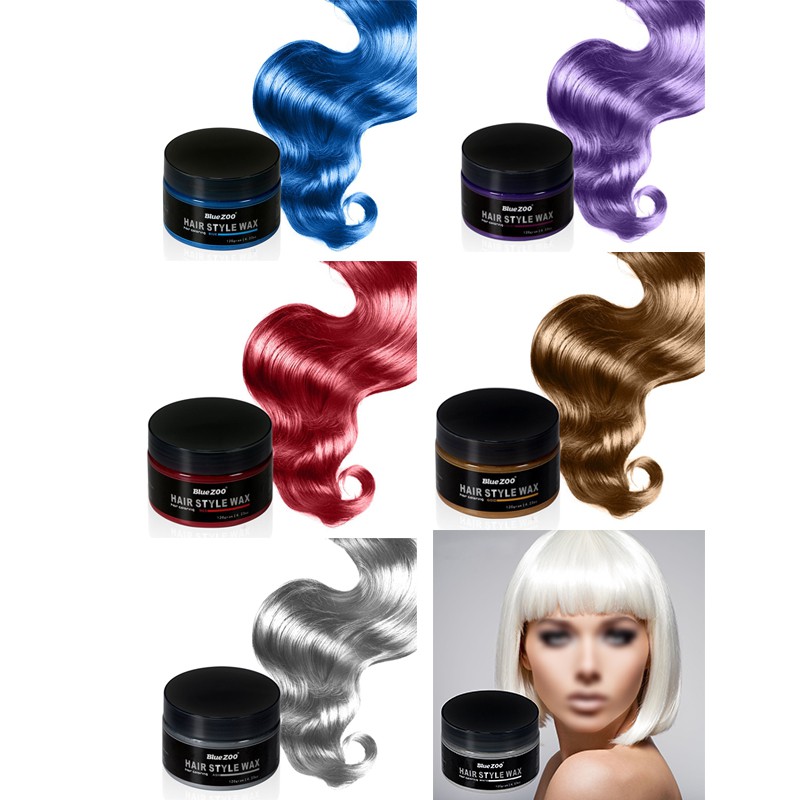 Bluezoo 120g Disposable Temporary Hair Color Pomade Unisex Diy