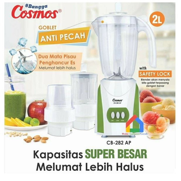 Blender Cosmos Plastik 2 Liter CB-282AP Blender Anti Pecah - BERKUALITAS