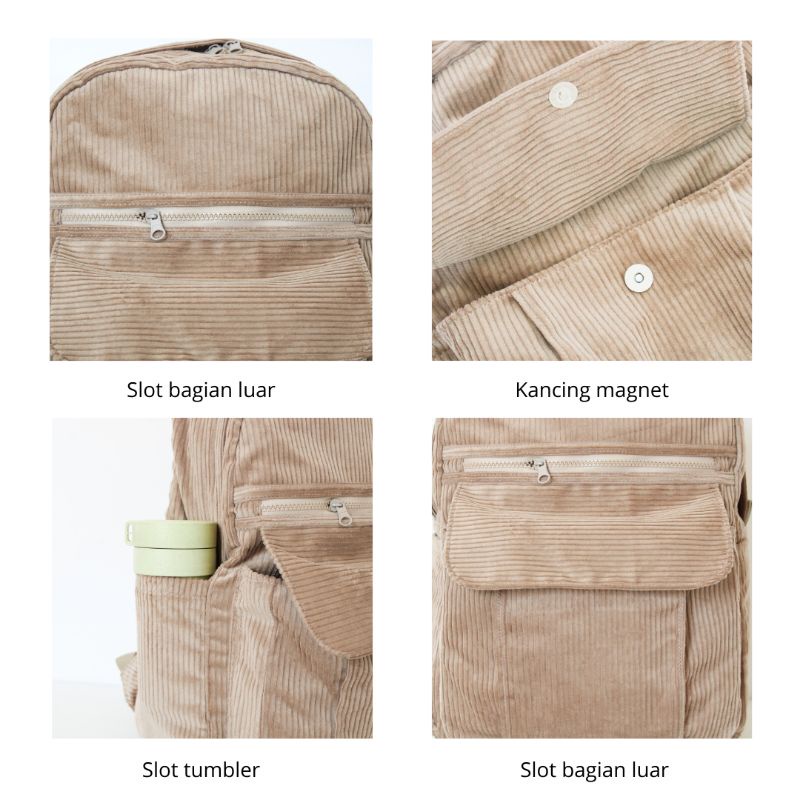 Celah Langit Hooriya Corduroy l Tas Ransel Corduroy