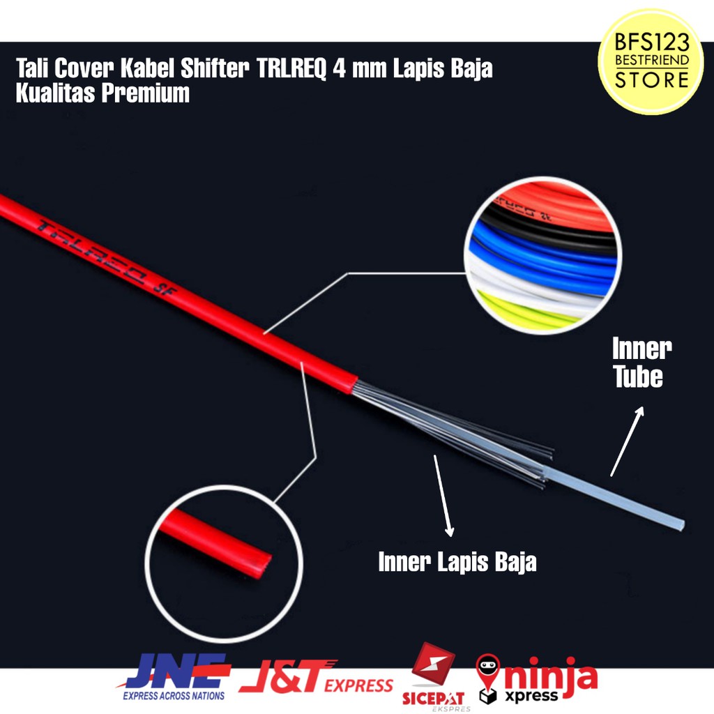 Tali Cover Kabel Shifter TRLREQ 4 mm Lapis Baja Kualitas Premium