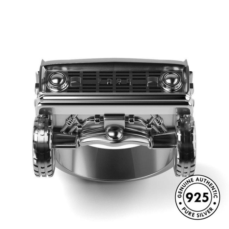 Cincin Lapis Silver 925 Model Mobil Punk Untuk Pria