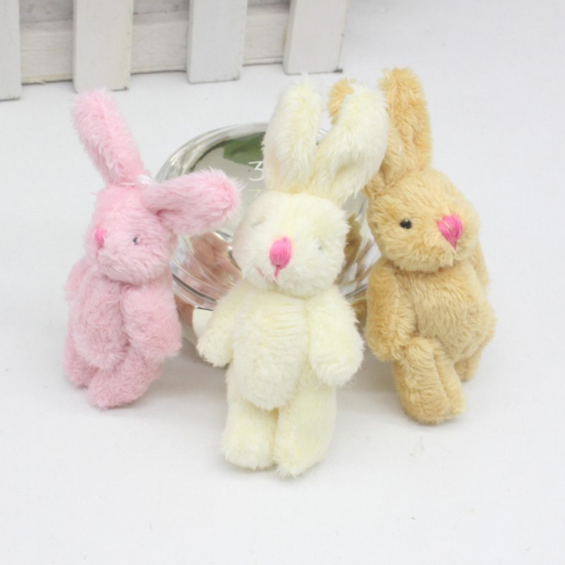 Mary 6cm Mini Lembut Mewah Bunny Joint Kelinci Untuk Hiasan Boneka Untuk Rumah Plush Mini Mainan Boneka Kelinci Untuk Boneka Bunny F