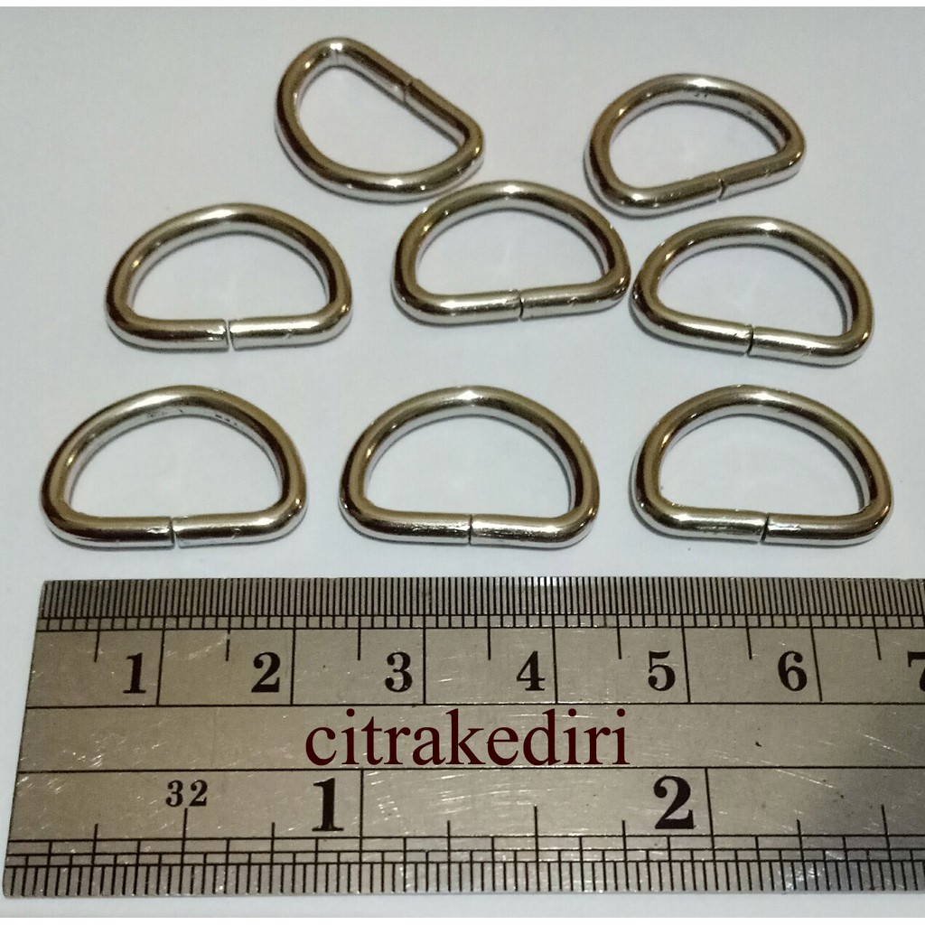 Ring D nikel 2 cm 3 mm - ring tas( 12 biji)