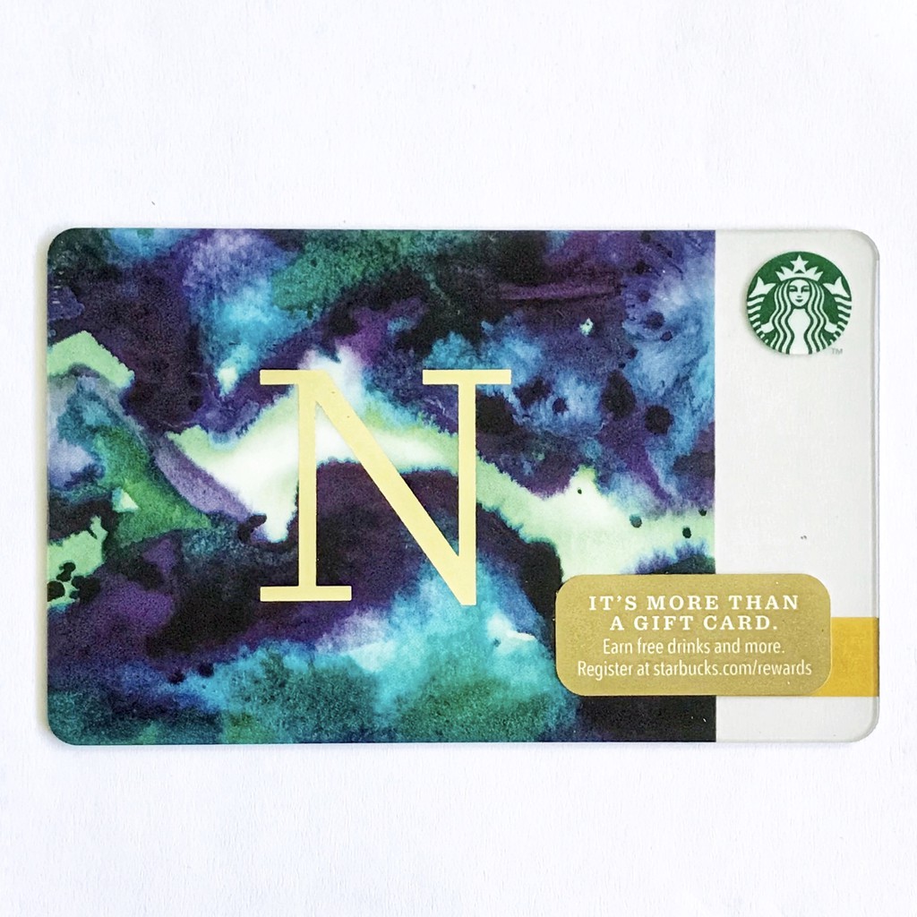 Starbucks Card “N” Letter Alphabet Kartu Huruf Gift Card US Holiday 2014