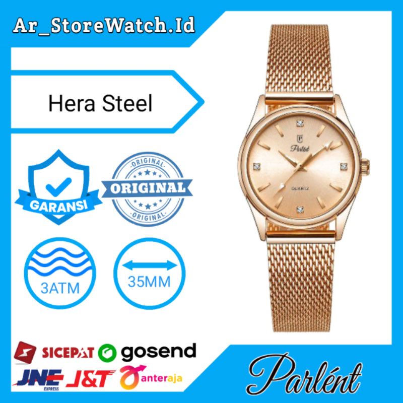 Jam Tangan Wanita Parlent Hera Steel Original Parlent & Garansi Resmi Parlent