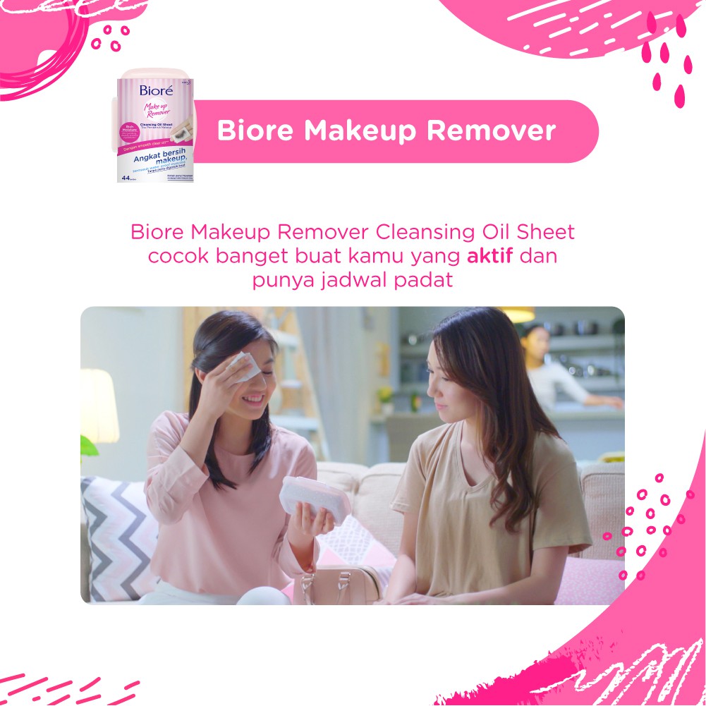 Biore Make Up Remover Tissue Untuk Make Up Waterproof Cleansing Oil Non Alcohol 10 s