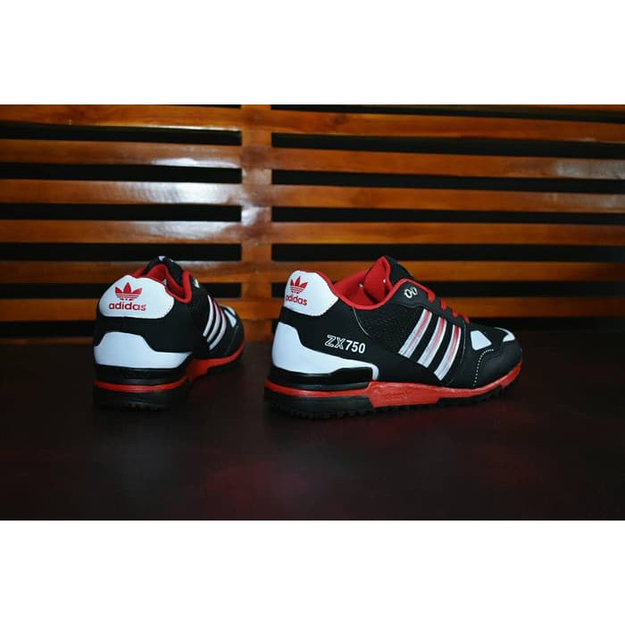 Sepatu Adidas ZX 750 Hitam Merah - Sneakers Casual Pria