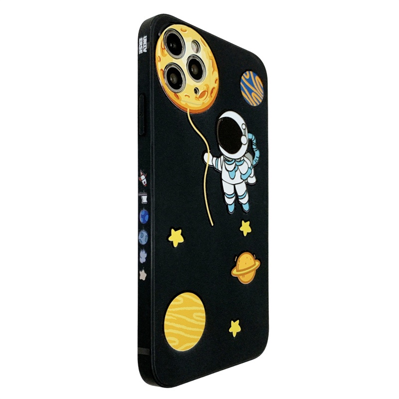 Soft Case Pelindung Motif Astronot Lunar Untuk Iphone 12 11 Pro Max X Xs Max Xr 7 8 Plus Se2020