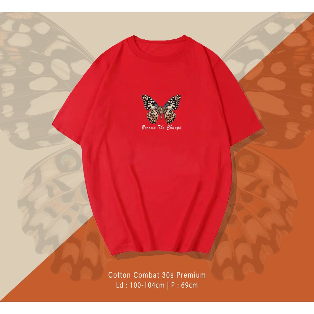 BUTERFLY BECOM KUPU KUPU ELEGAN KAOS DESIGN/ TERMURAH