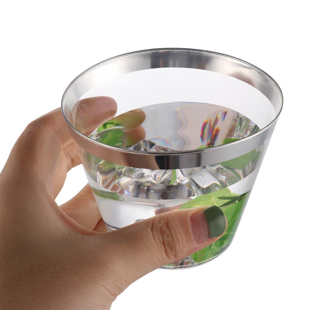 Solighter 10 / 20 / 30pcs Gelas Wine Bahan Plastik Transparan Untuk Dekorasi Rumah / Pernikahan