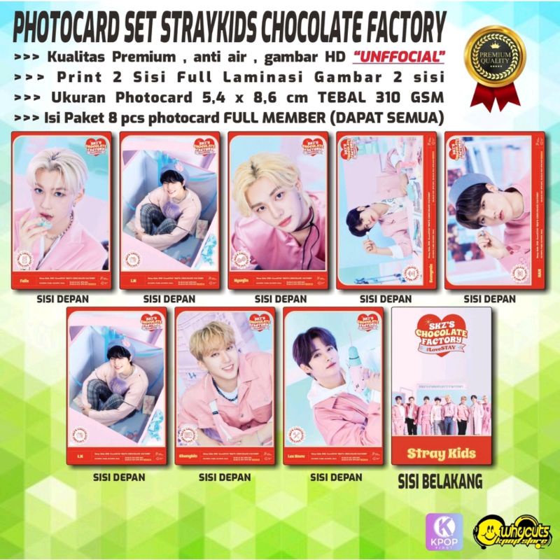 PHOTOCARD FULL SET STRAYKIDS CHOCOLATE FACTORY //