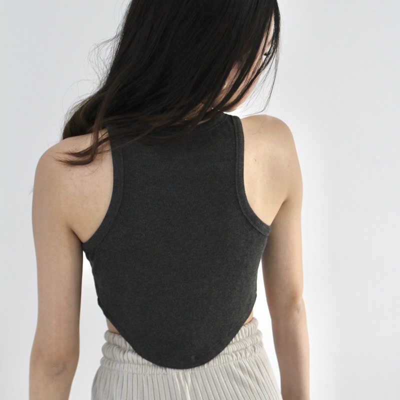 IRIS TOP | Ribbed Knit Racer Tank Tanktop Crop Summer Stretch Rib Top SOMA